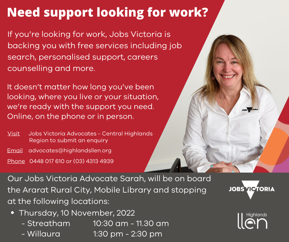 Need Support Looking for Work? Jobs Victoria are here to help Ararat